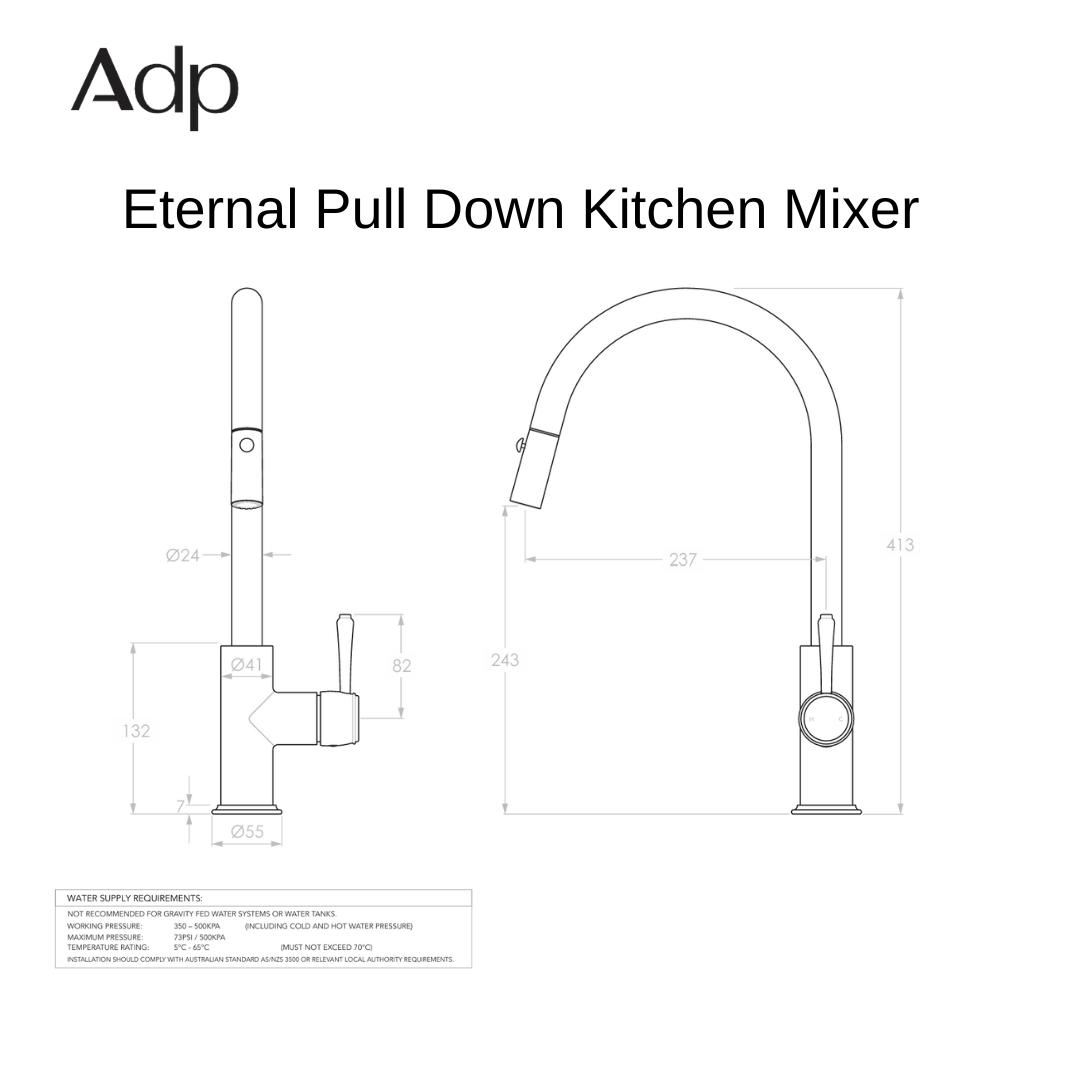 Eternal Kitchen Pull Down Mixer