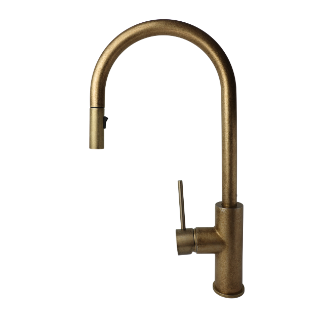 Granger Pullout Kitchen Tap - Tumpled Brass