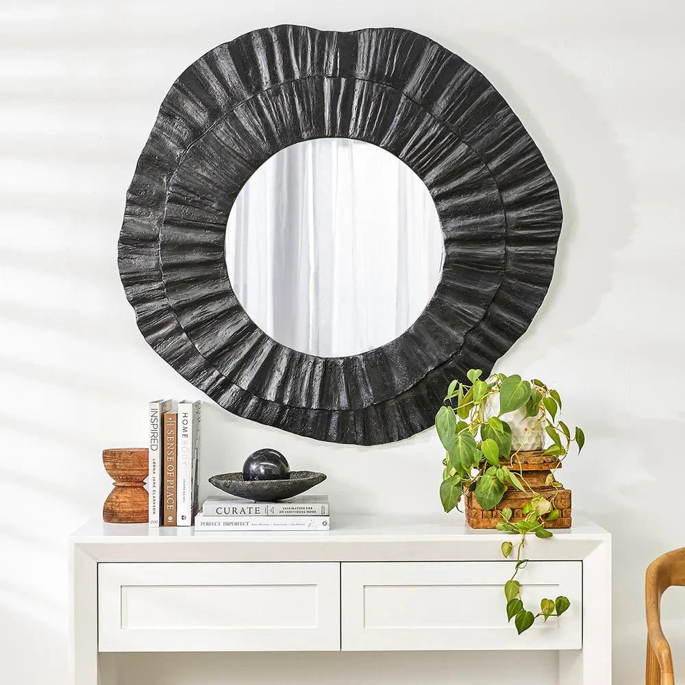 Corfu Wall Mirror - Black