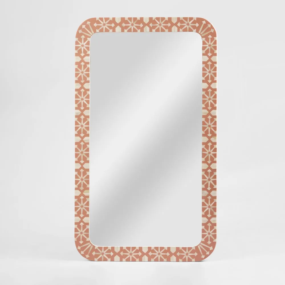 Adina Bone Inlay Mirror Peach/White