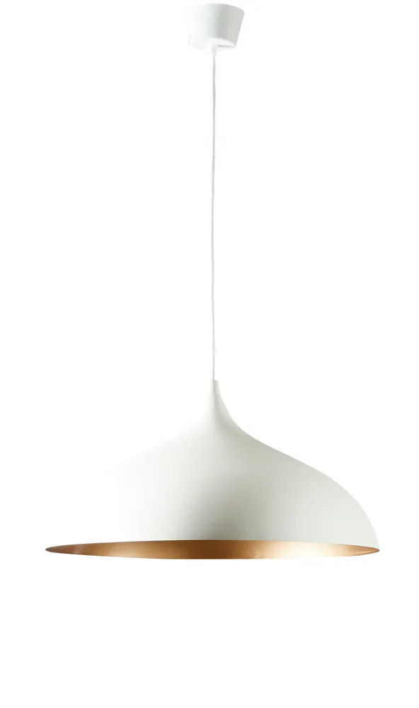 MacMillan Ceiling Pendant Large Oval White and Brass